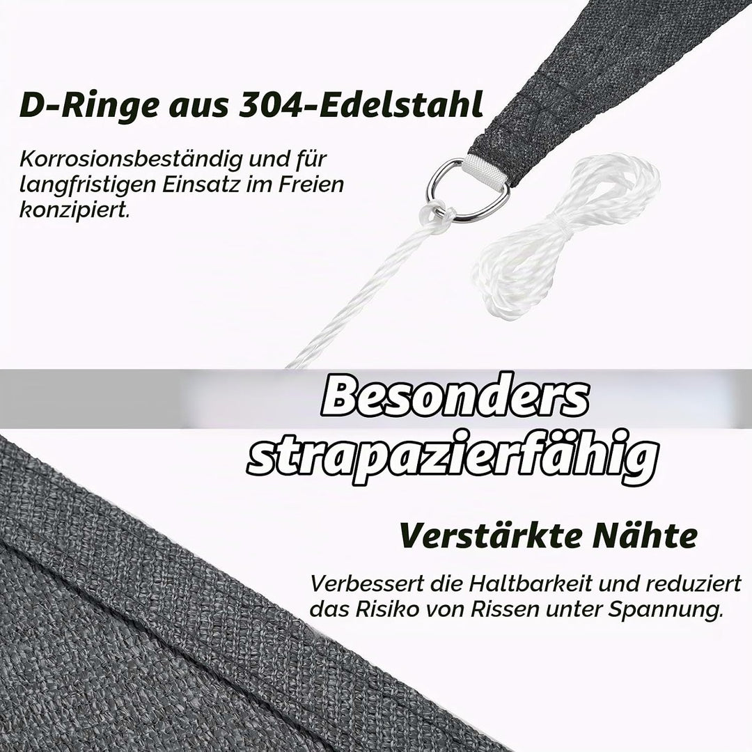 Sonnensegel 2x2m Viereckig HDPE UV Schutz Quadratisch Sonnenschutz Wetterbeständig Atmungsaktiv für