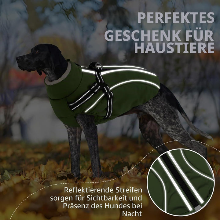 Hundemantel Hundejacke Warm Wintermantel mit Reissverschluss Winddichte &amp; Winddichte mit Reflektorst