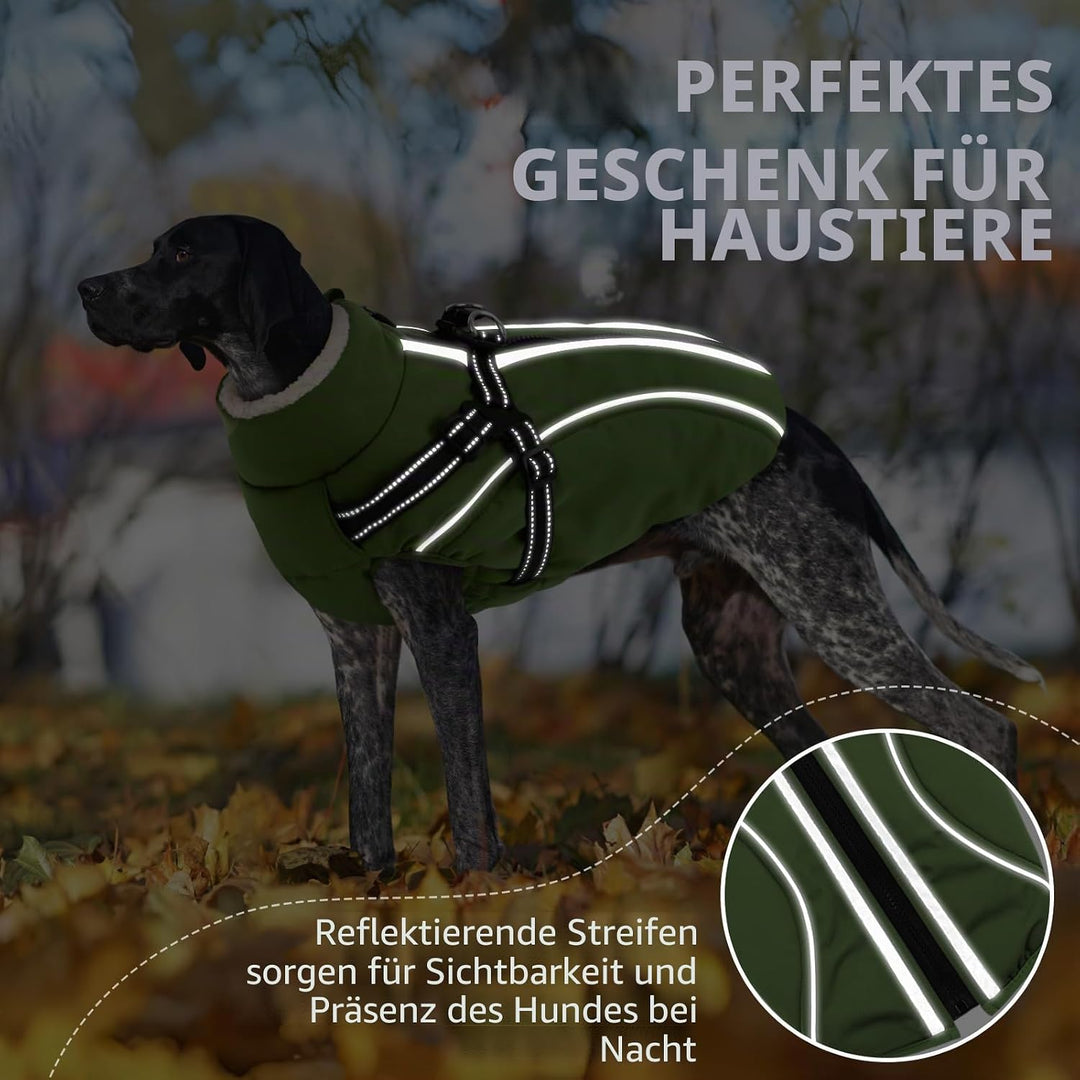 Hundemantel Hundejacke Warm Wintermantel mit Reissverschluss Winddichte &amp; Winddichte mit Reflektorst