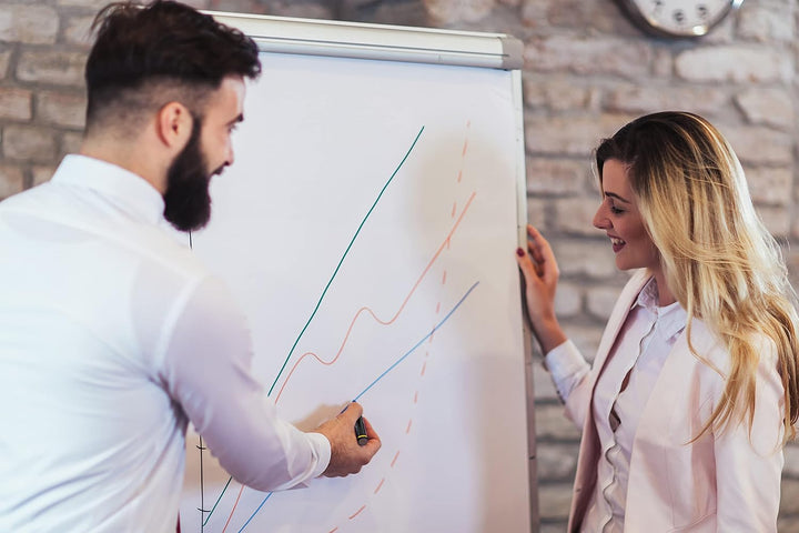 Bi-Office Dreibein Flipchart Grau, nicht-magnetisch, mit Stifteablage a1 ohne Arme, a1 ohne Arme