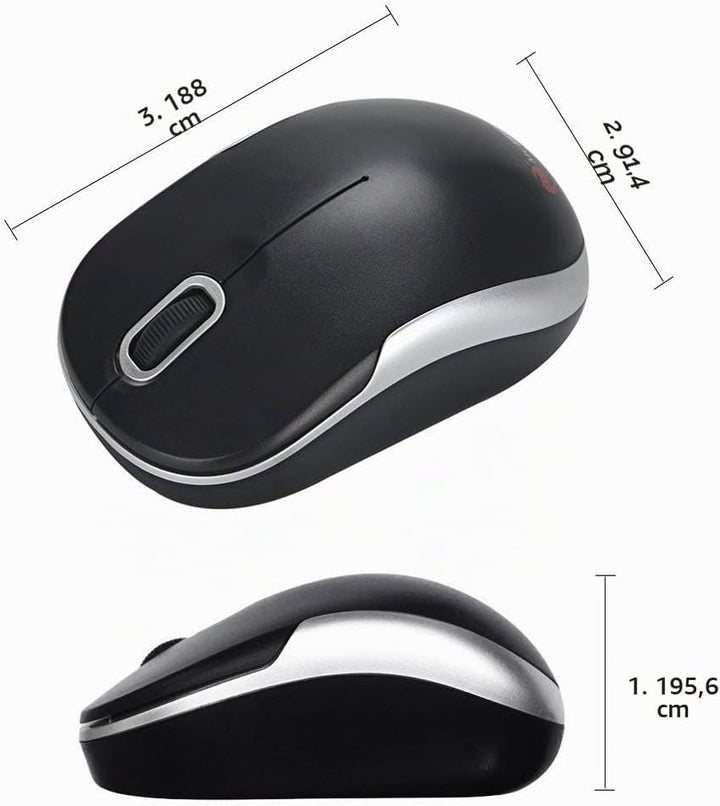 MCSaite Ziffernblock und Maus Kombination, 2,4G kabellose Mini USB Ziffernblock und Maus Kombination