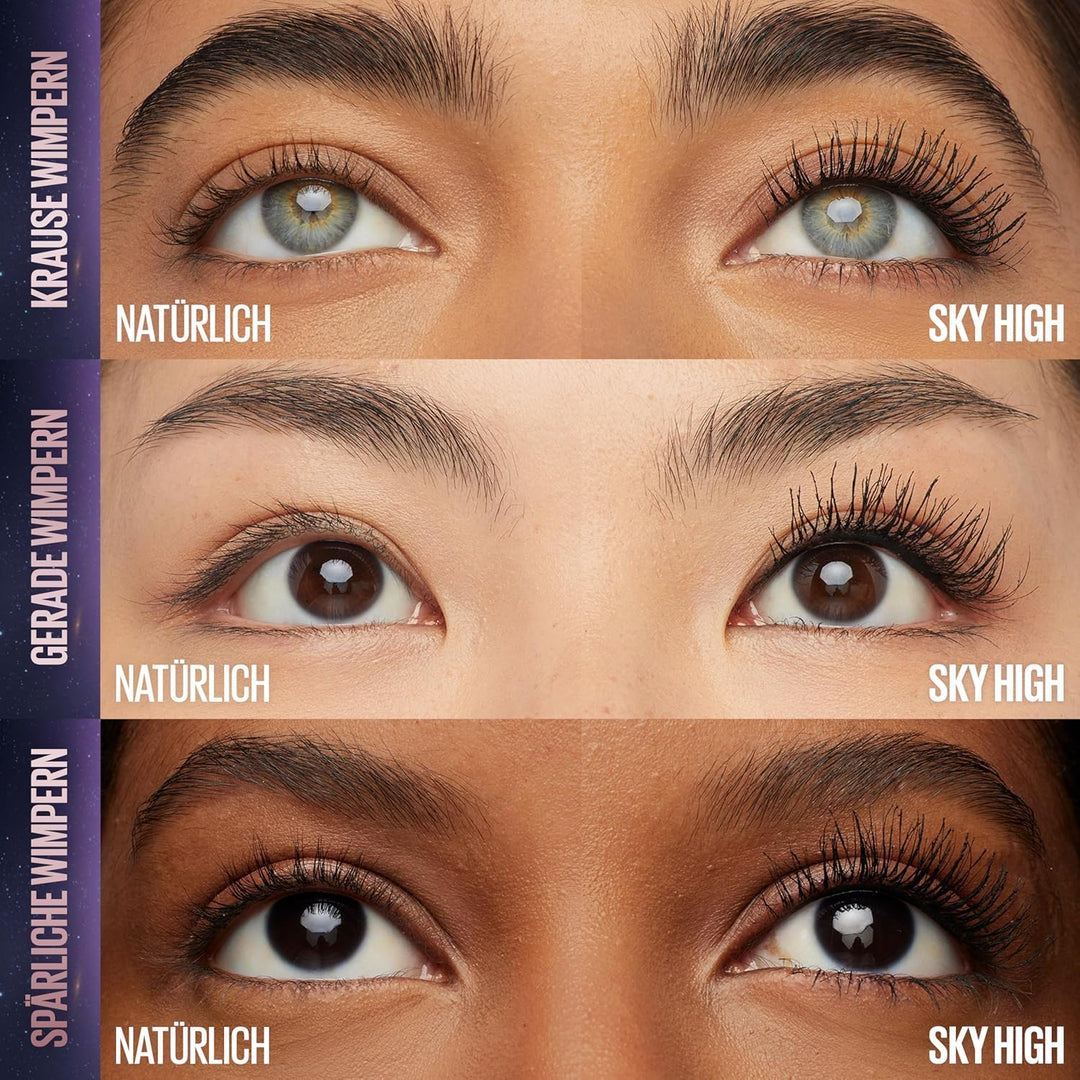 Maybelline New York Schwarze Wimperntusche für extrem lange Wimpern, Lash Sensational Sky High Masca