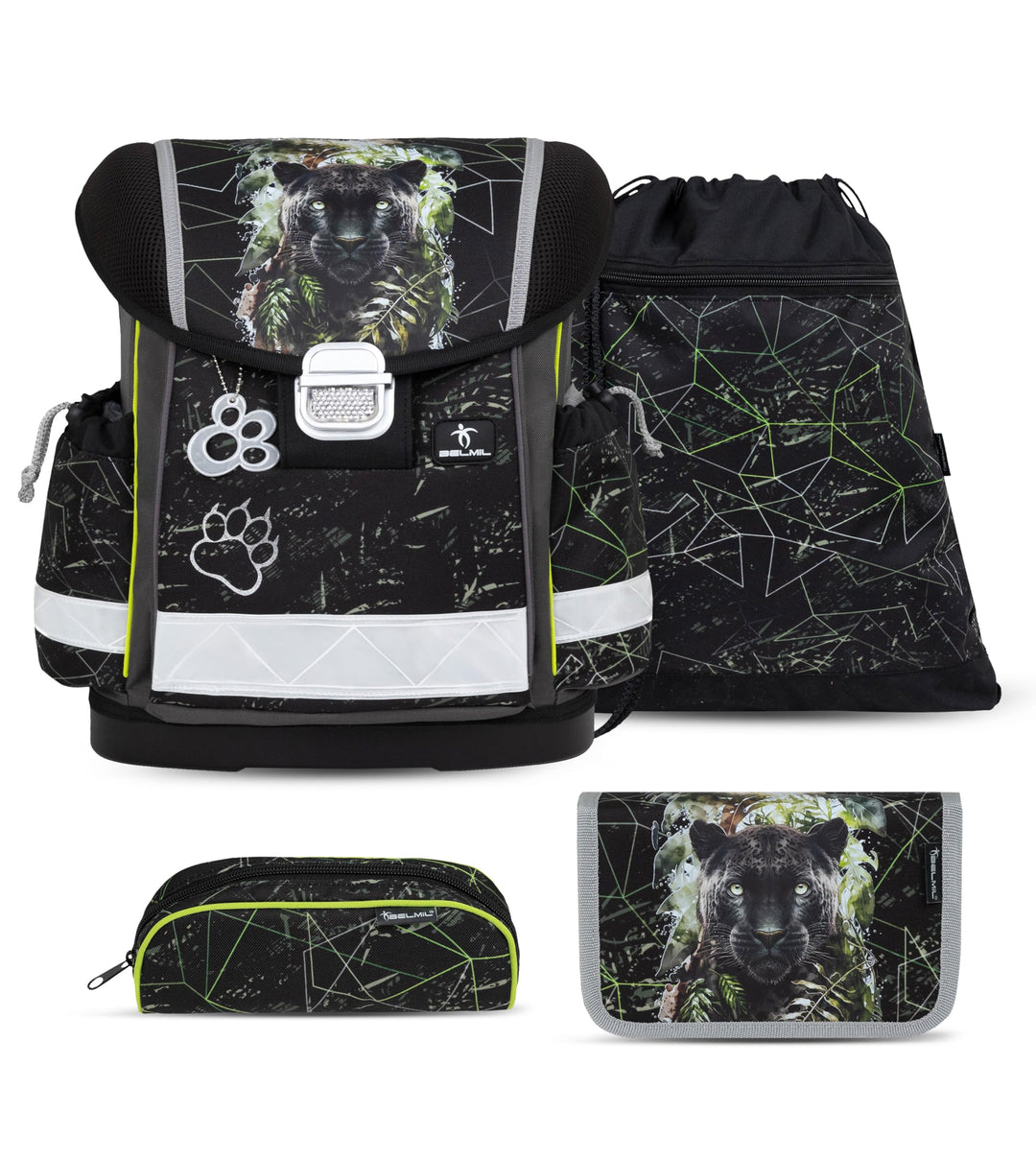 Belmil Classy Schulranzen Set 4 - teilig (403-13/AG/S) Black Panther, Black Panther