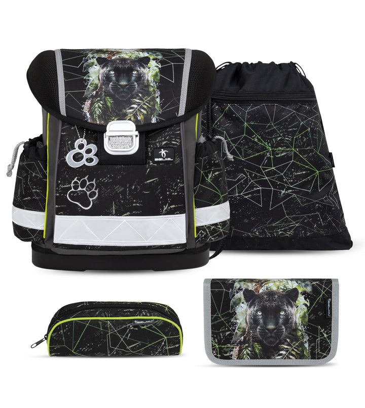 Belmil Classy Schulranzen Set 4 - teilig (403-13/AG/S) Black Panther, Black Panther