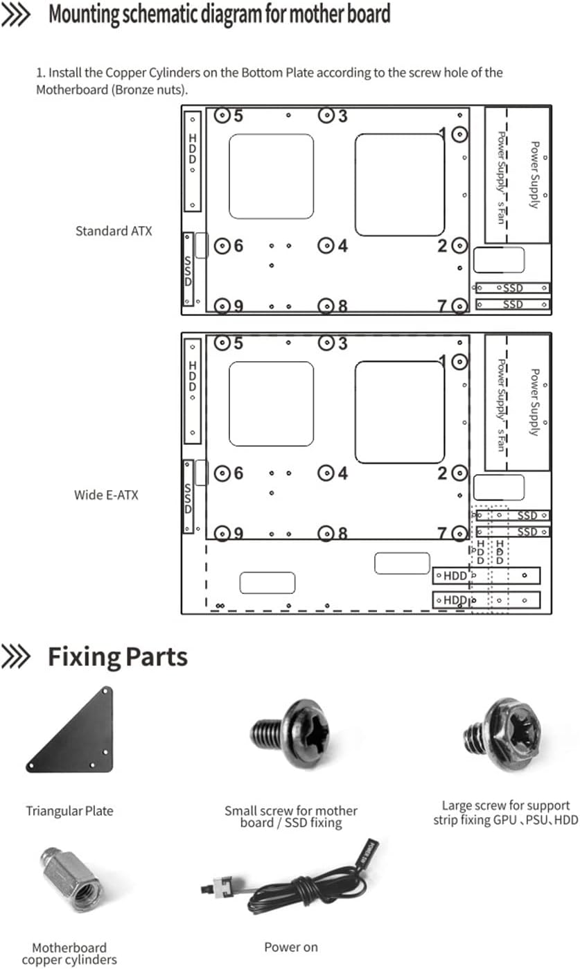 DIY Pc-Prüfstand, ATX offenes Chassis-Gestell für ATX/M-ATX/ITX-Motherboards, breit ausgelegte Wärme