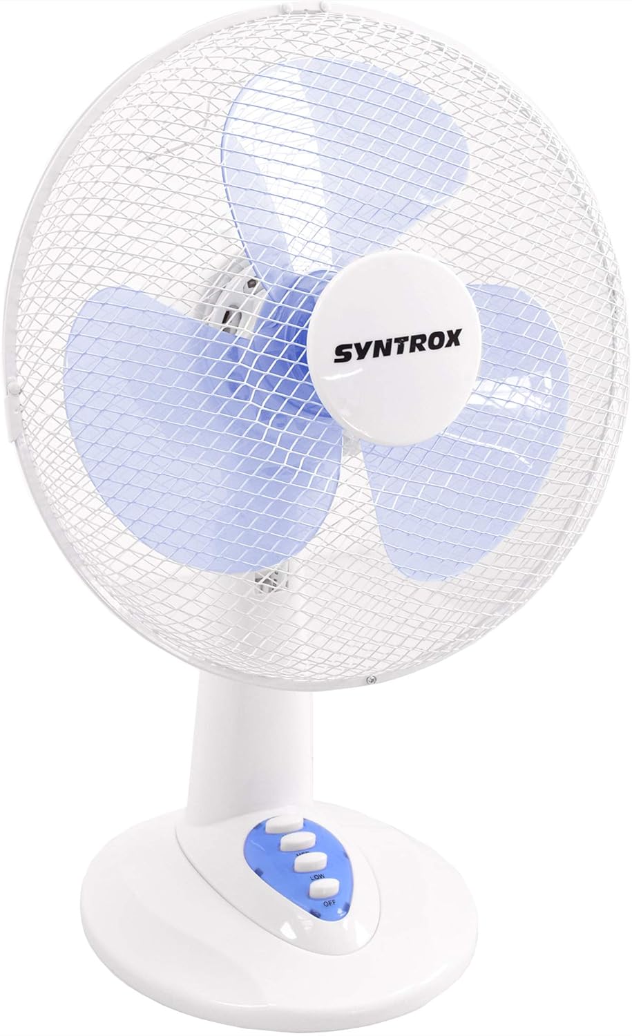 Syntrox Germany TVT-33W-WB 12" 35 cm Tischventilator mit 3 Geschwindigkeiten, Oszillation Windmaschi