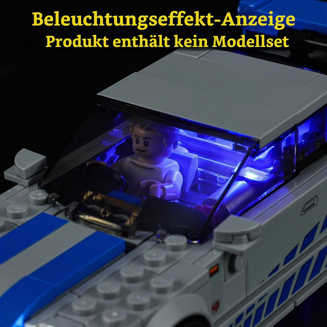 GEAMENT LED Licht-Set Kompatibel mit Lego 2 Fast 2 Furious – Nissan Skyline GT-R (R34) - Beleuchtung