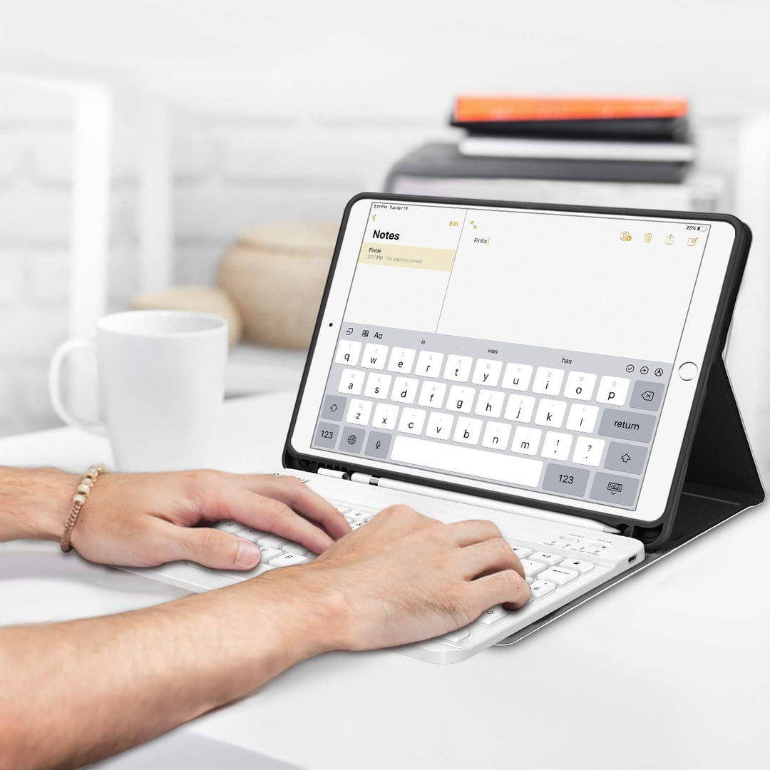 FINTIE Tastatur Hülle für iPad 10.2 Zoll (8. und 7. Generation - 2020/2019), Soft TPU Rückseite Gehä