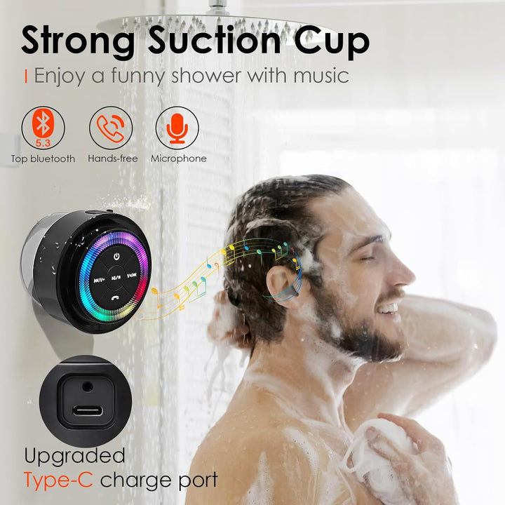 Xleader Mate Dusche Bluetooth Lautsprecher klein, Zertifiziert IPX7 Wasserdicht Bluetoothbox, Mini M