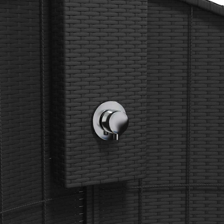 vidaXL Gartendusche, Outdoor Dusche mit Lattenboden Stahlrahmen, Terrassendusche für Pool Schwimmbad