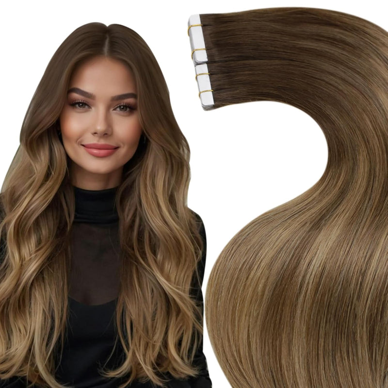 Hetto Extensions Echthaar Tape Braun Echthaar Tape in Extensions Remy Tape in Extensions Echthaar Om