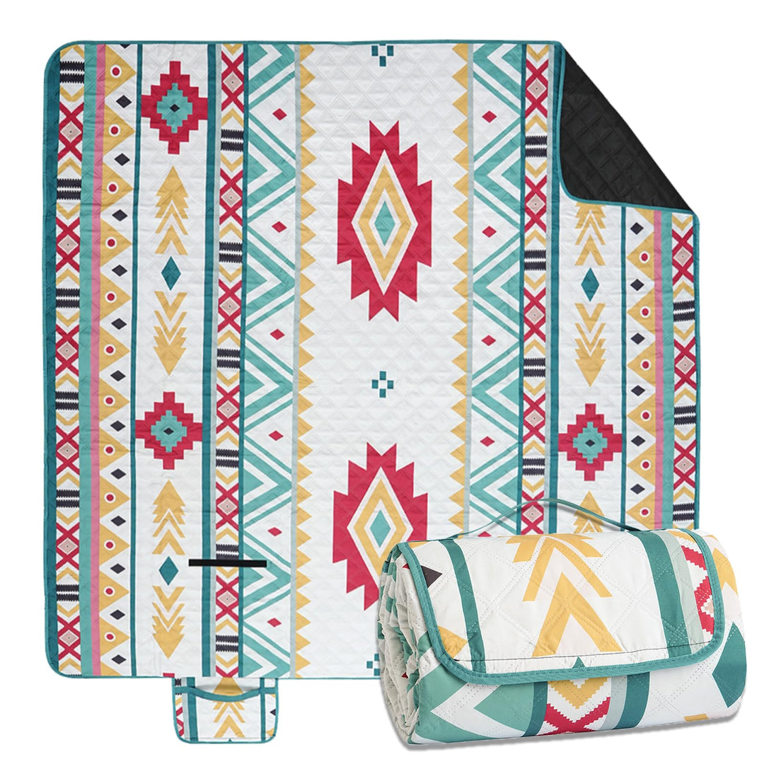 Picknickdecke 200x200 cm - Stranddecke XXL, wasserdicht & isoliert Campingdecke, atmungsaktiv und we