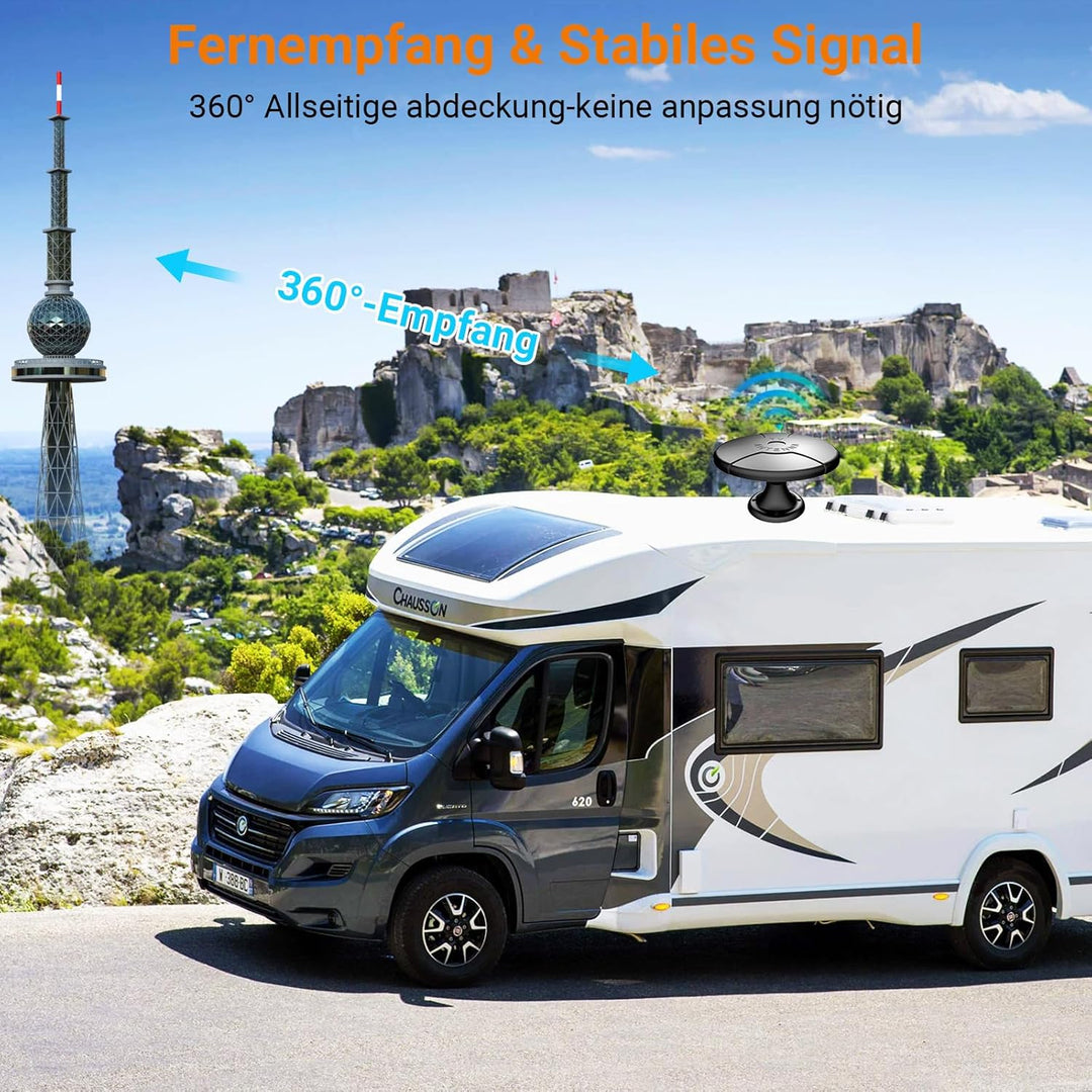 Aussenfernsehantenne,Wohnmobil-TV-Antenne, Aussenantenne 360° omnidirektionale, Kostenlose lokale Se