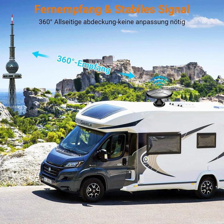 Aussenfernsehantenne,Wohnmobil-TV-Antenne, Aussenantenne 360° omnidirektionale, Kostenlose lokale Se