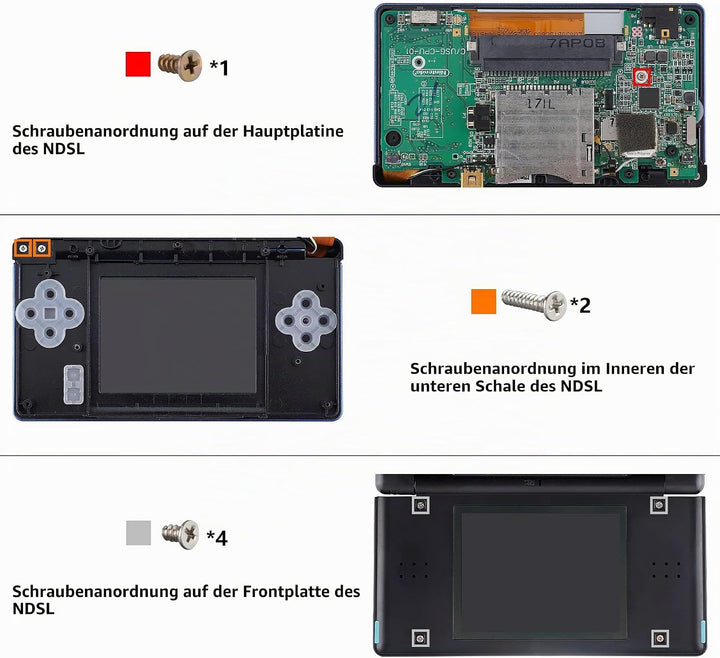 eXtremeRate Ersatz Gehäuse Case für Nintendo DS Lite NDSL, Voll Hülle&amp;Knöpfen&amp;Screen Protector Shell