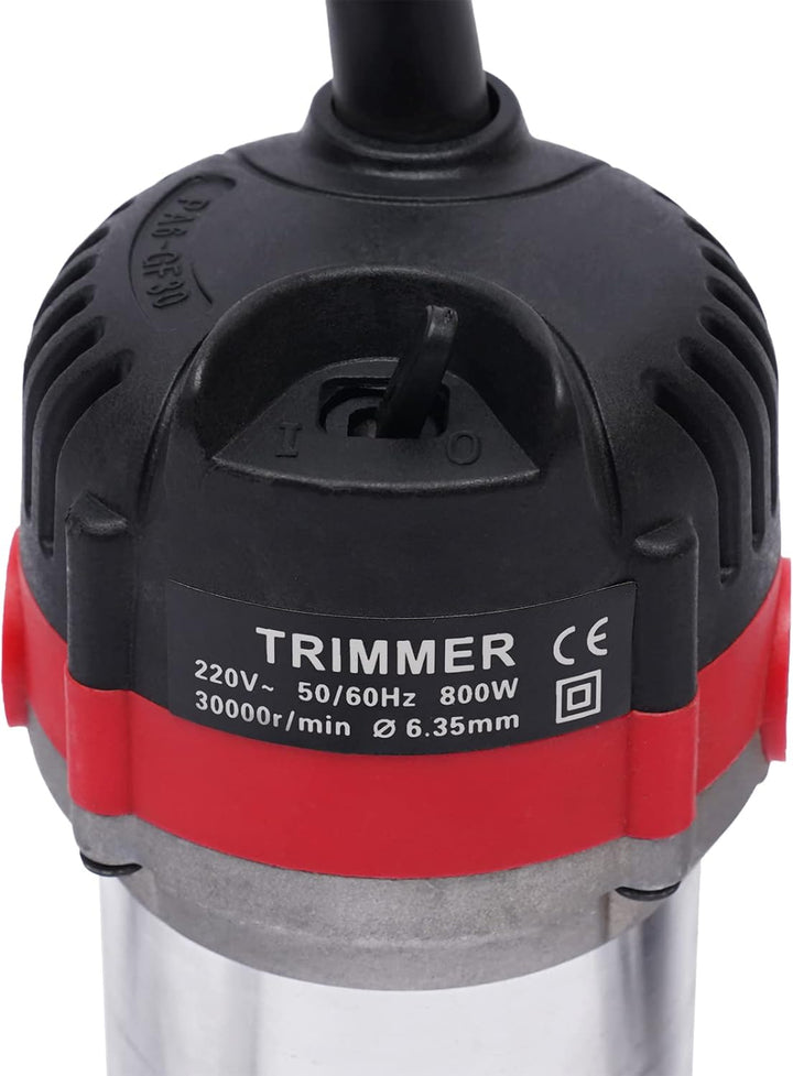 220V 30000RPM Oberfräse Trim Router - Elektrischer Hand Trimmer für 1/4" Holz. Kantenfräse mit 800W