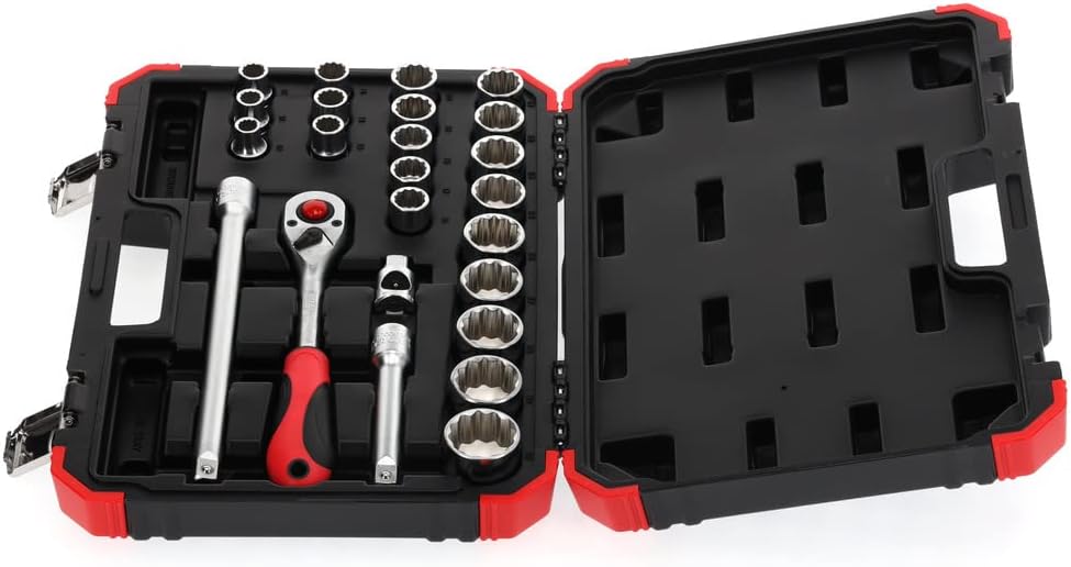 GEDORE red Steckschlüsselsatz, 24-teilig, Mit Umschaltknarre, Ratsche, Steckschlüssel und Bitsatz, 1