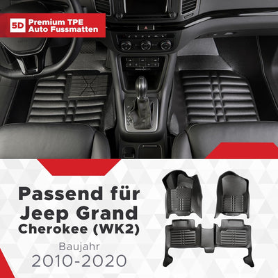 fussmattenprofi.com Auto Fussmatten Kompatibel mit Jeep Grand Cherokee (WK2) Baujahr 2010-2020 I 100