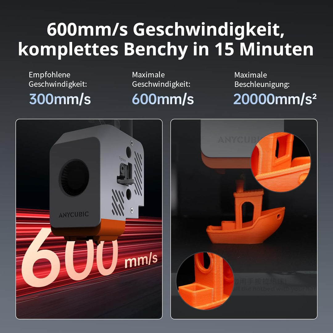 Anycubic Kobra S1 Combo 3D-Drucker Mehrfarbig, 600mm/s Hochgeschwindigkeitsdruck, Trocknen beim Druc