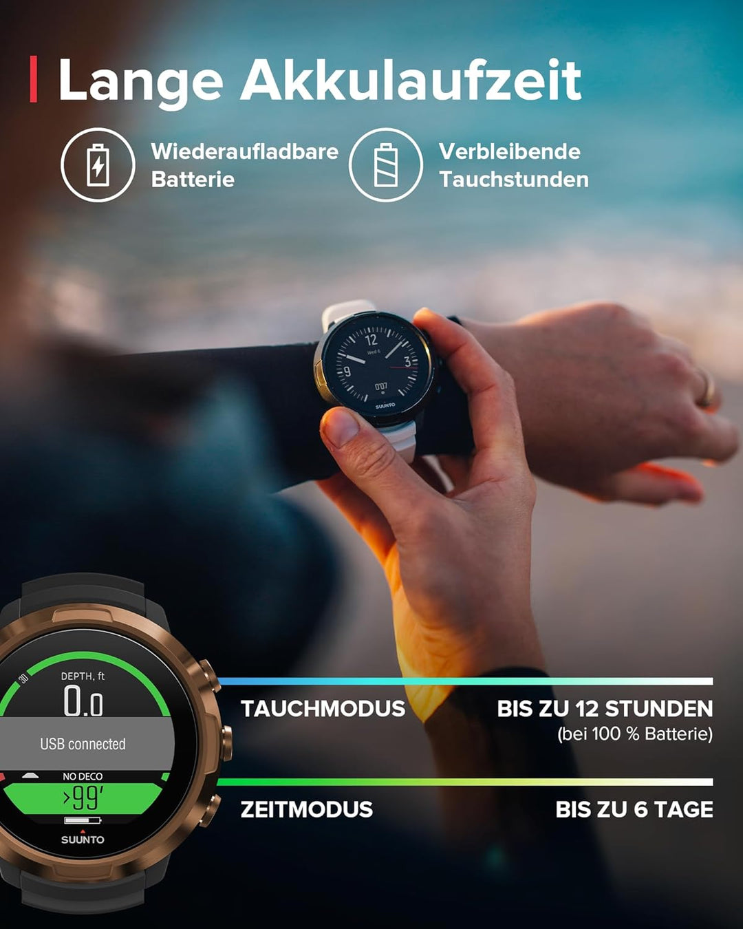 Suunto Dive D5 Tauchcomputer Kupfer, Kupfer