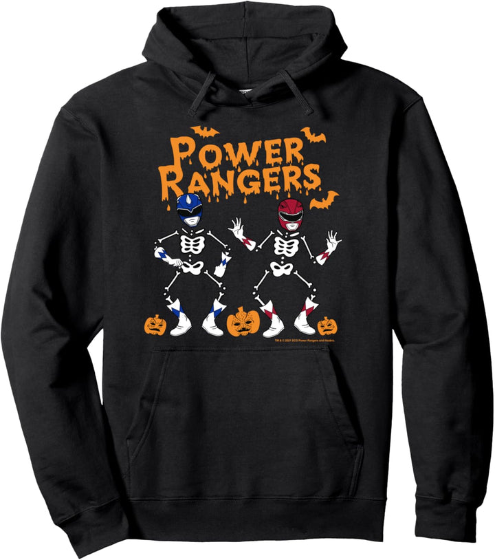 Power Rangers Halloween Blue & Red Skeletons Pullover Hoodie