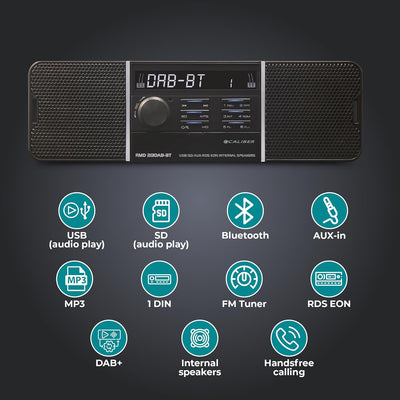 Caliber DAB+ Autoradio Bluetooth - Auto Radio Bluetooth USB - DAB+ / FM Radio - 1 DIN Radio Auto - S