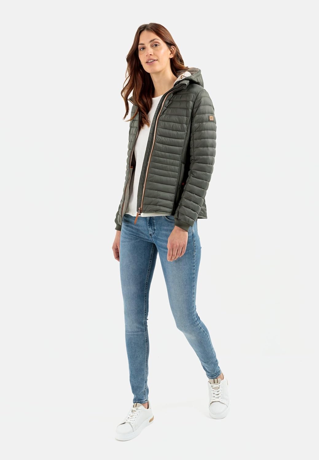 camel active Damen leichte Steppjacke mit Abnehmbarer Kapuze 34 Steppjacke Khaki, 34 Steppjacke Khak