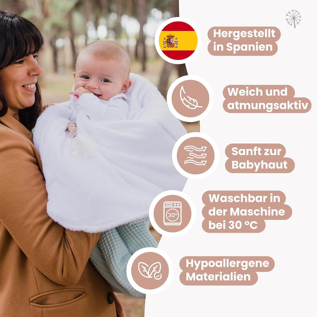 MIMUSELINA Einschlagdecke Babyschale Winter Universal | 2-in-1 Fusssack (92x46 cm) & Decke (92x92 cm