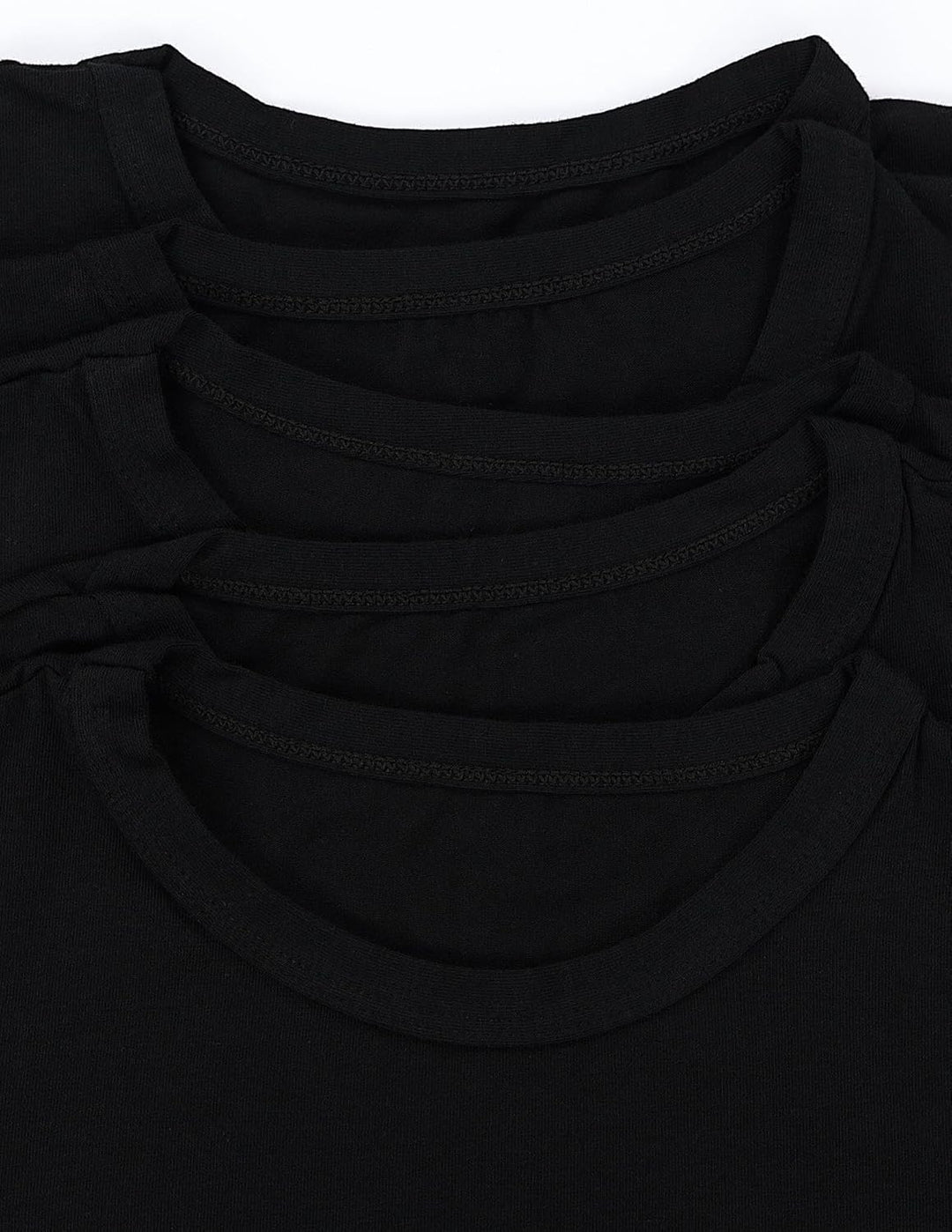 TupTam Kinder Jungen Unterhemd Basic T-Shirts Kurzarm 5er Pack 116-122 Schwarz, 116-122 Schwarz