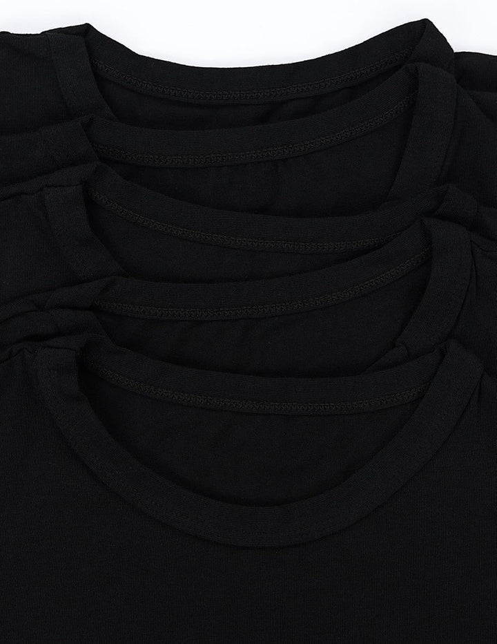 TupTam Kinder Jungen Unterhemd Basic T-Shirts Kurzarm 5er Pack 116-122 Schwarz, 116-122 Schwarz