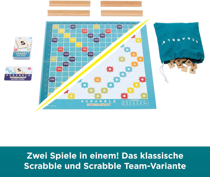 Mattel Games Scrabble Brettspiel, klassisches Familienwortspiel mit Buchstabensteinen und Buchstaben