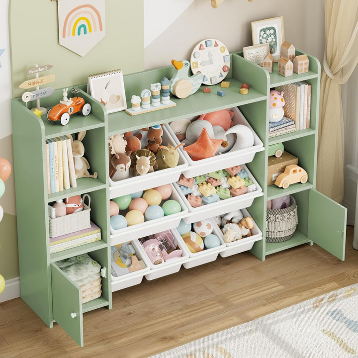 FOREHILL Kinderregal mit 8 Boxen Kinderzimmer Möbel Holz Bücherregal für Kinder Kinderzimmer Aufbewa