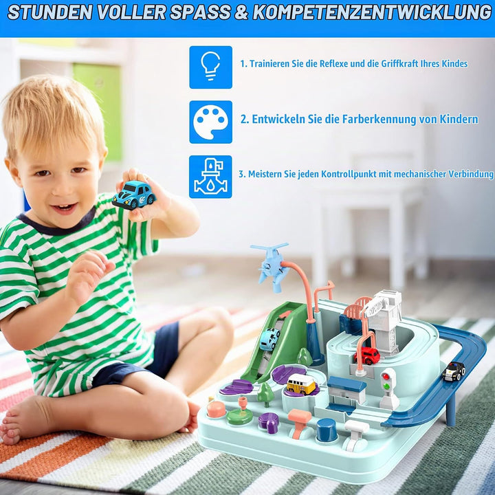 Acemall Auto Abenteuer Spielzeug, Autos Rennstrecken-Spielzeug, Vorschul-pädagogisches und interakti