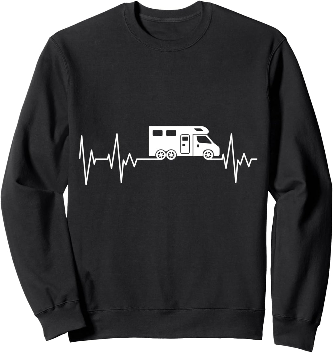Camper Caravan Wohnmobil Herzschlag Camping Van Sweatshirt