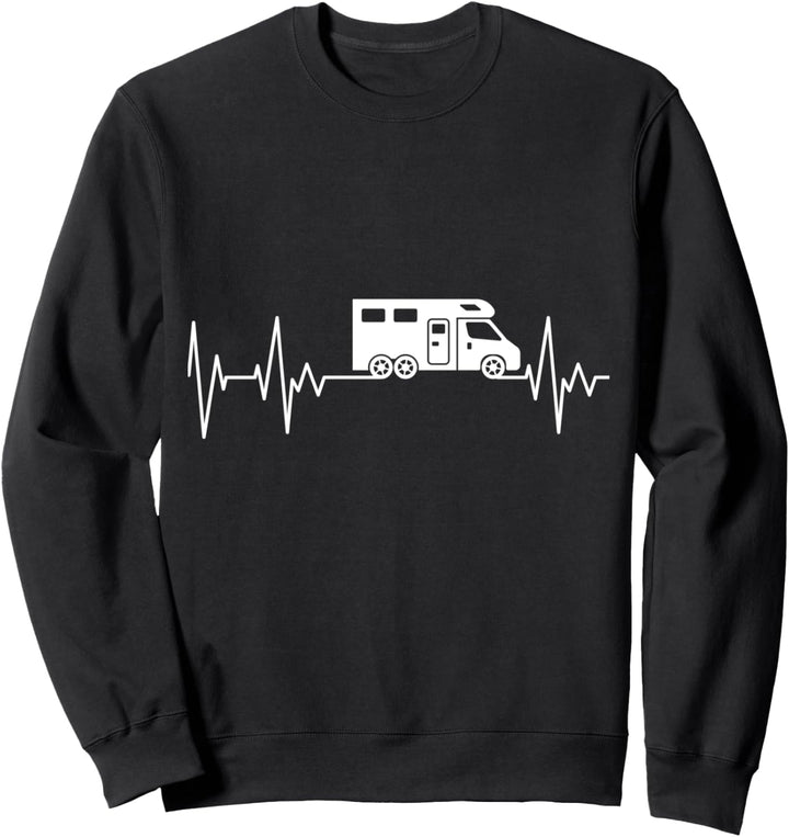 Camper Caravan Wohnmobil Herzschlag Camping Van Sweatshirt