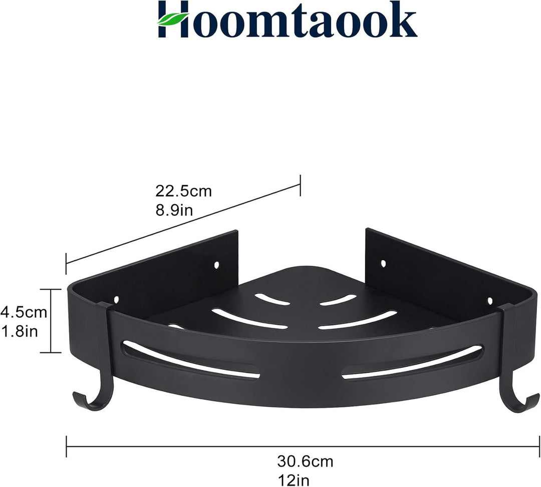 Hoomtaook Duschregal Eckablage Duschkorb Duschablagen Ohne Bohren für Bad, Matte Finish, Badregal, 2