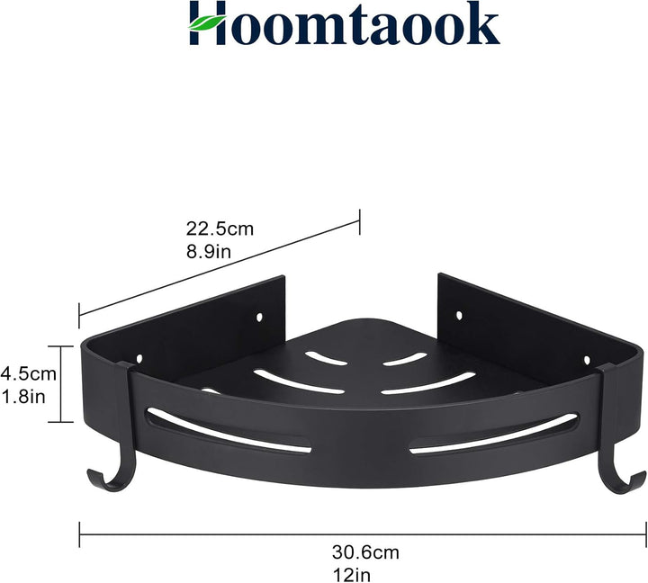 Hoomtaook Duschregal Eckablage Duschkorb Duschablagen Ohne Bohren für Bad, Matte Finish, Badregal, 2