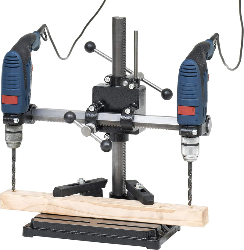 WABECO Bohrständer Fräsständer BF1240 mit 3-Speichen Drehkreuz Z-Achse vertikal/horizontal Säule 500