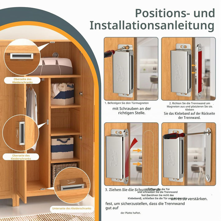 Türmagnete Stark Jiayi 8 Stück Tür magnete für Schranktüren 27kg Magnetschnäpper Edelstahl Türmagnet