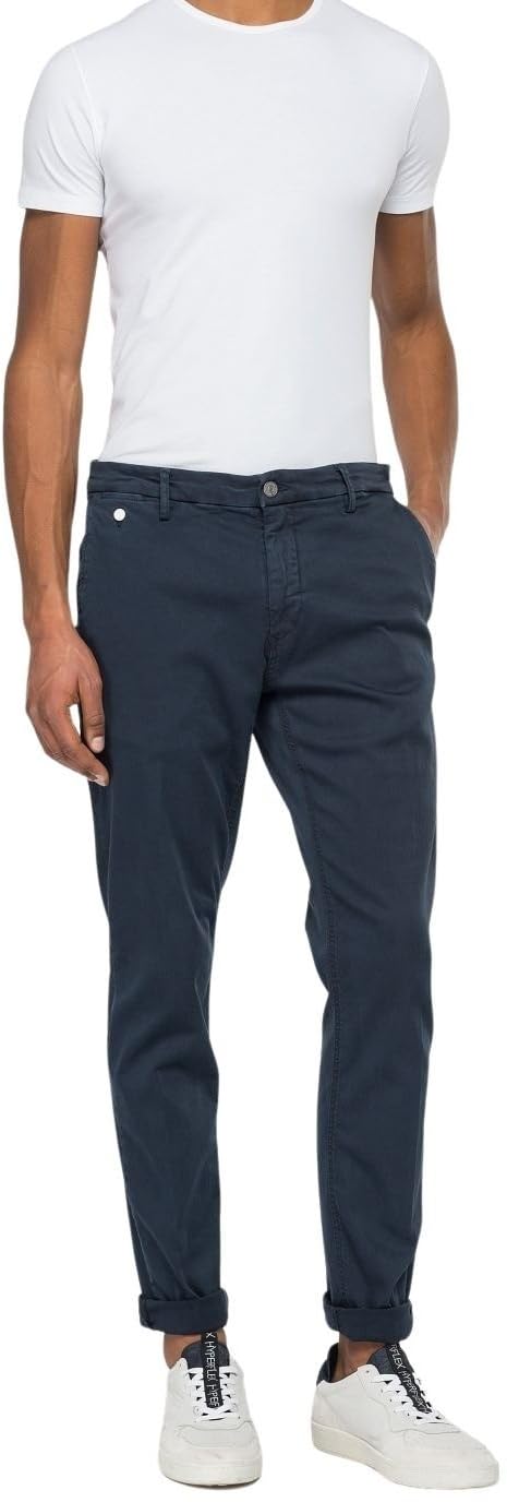 Replay Herren Jeans Anbass Slim-Fit mit Power Stretch 27W / 32L 010 Blue, 27W / 32L 010 Blue