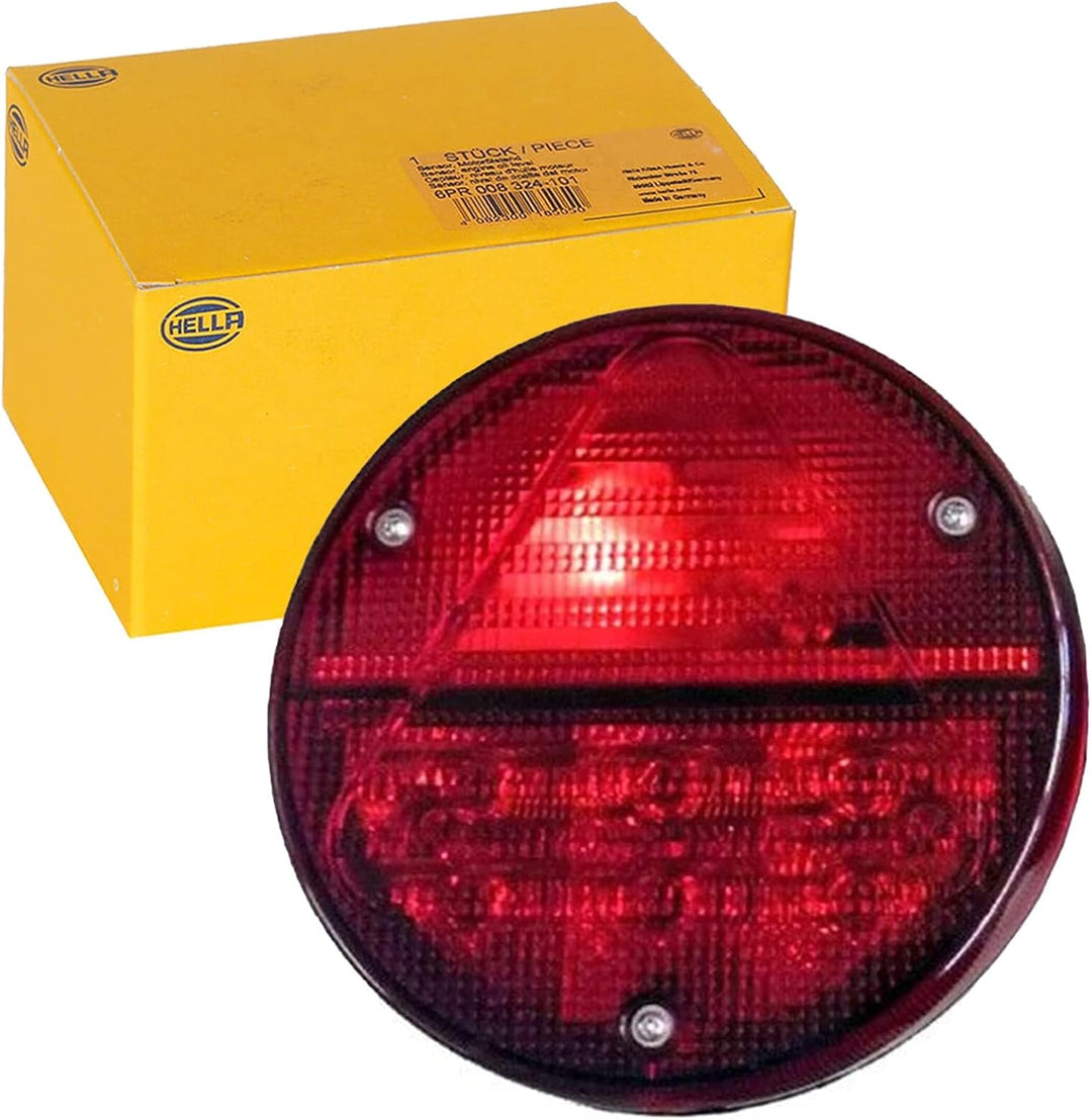 HELLA - Heckleuchte - Glühlampe - 12V - Anbau/geschraubt - Lichtscheibenfarbe: rot/gelb - Stecker: A