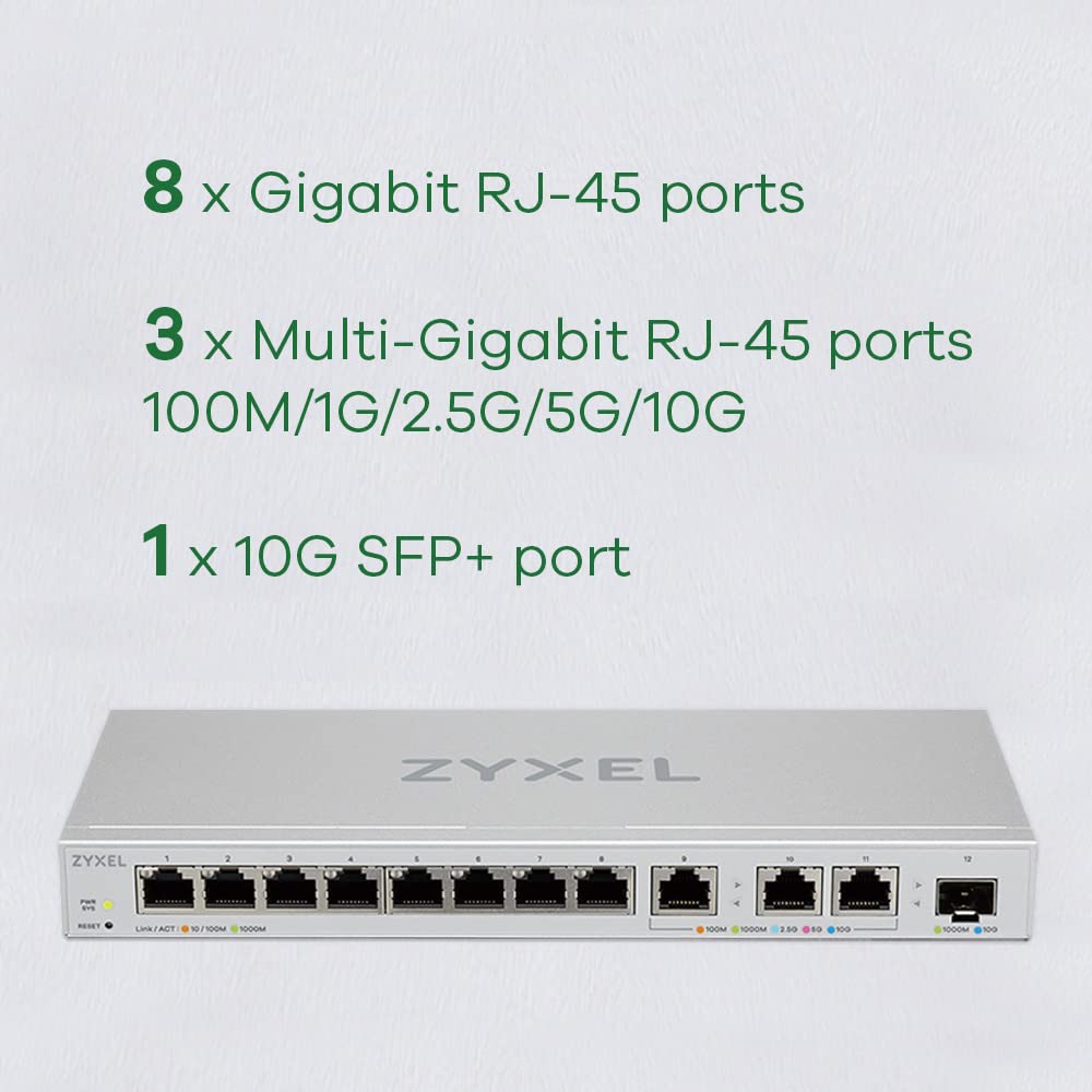 Zyxel XGS1250-12 Managed 10G Ethernet (100/1000/10000) Grey One size
