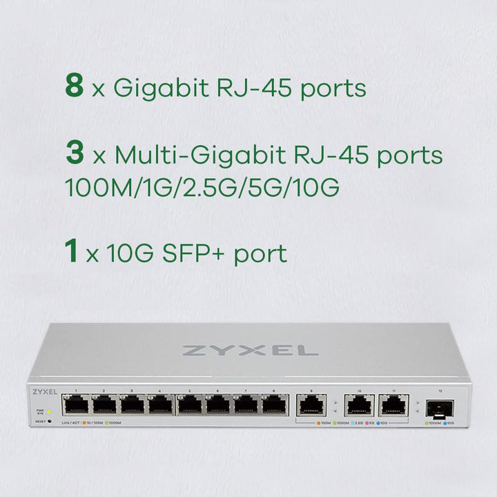 Zyxel XGS1250-12 Managed 10G Ethernet (100/1000/10000) Grey One size