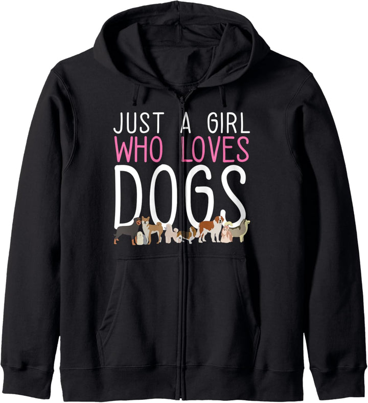 Nur ein Mädchen, das Hunde liebt I Welpen I Lustiges Hunde Kapuzenjacke