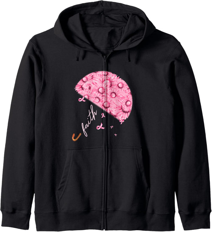 Sunflower Umbrella Support Breast Cancer Month Kapuzenjacke