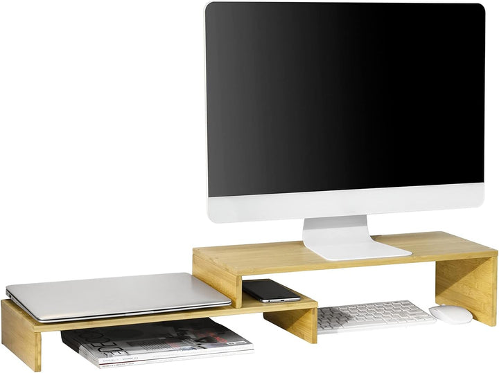 SoBuy BBF07-N Design Monitorerhöhung für 2 Monitore Monitorständer Bildschirmständer Notebookständer