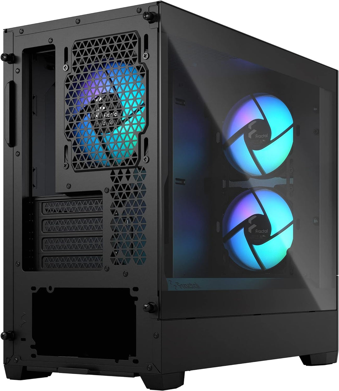 Fractal Design Pop Mini Air RGB Black - Tempered Glass Clear Tint - Honeycomb Mesh Front – TG Side P