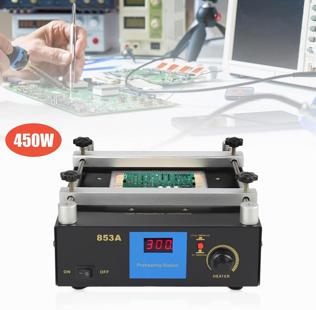 853A BGA SMD Aufwärmstation Heizplatte, 220V 450W Infrarot Rework Elektronische Heizplatte VorwäRmst