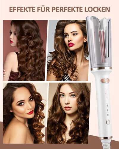 CkeyiN Automatischer Lockenstäbe,Lockenstab Automatisch Grosse Locken Hair Curler mit 3 Temperatur,A