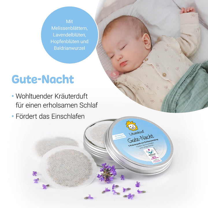 Löwenkind Einsteigerbox "Newborn" Grau mit Rotznäschen- und Gute-Nacht-Pads- Kräuterpads zur natürli